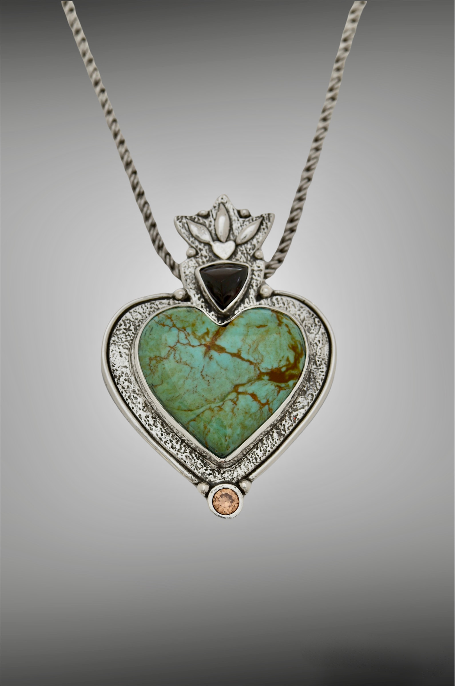 Dolphin Duo Open Heart-Shaped Genuine Birthstone Necklace in Rose Gold |  Takar Jewelry